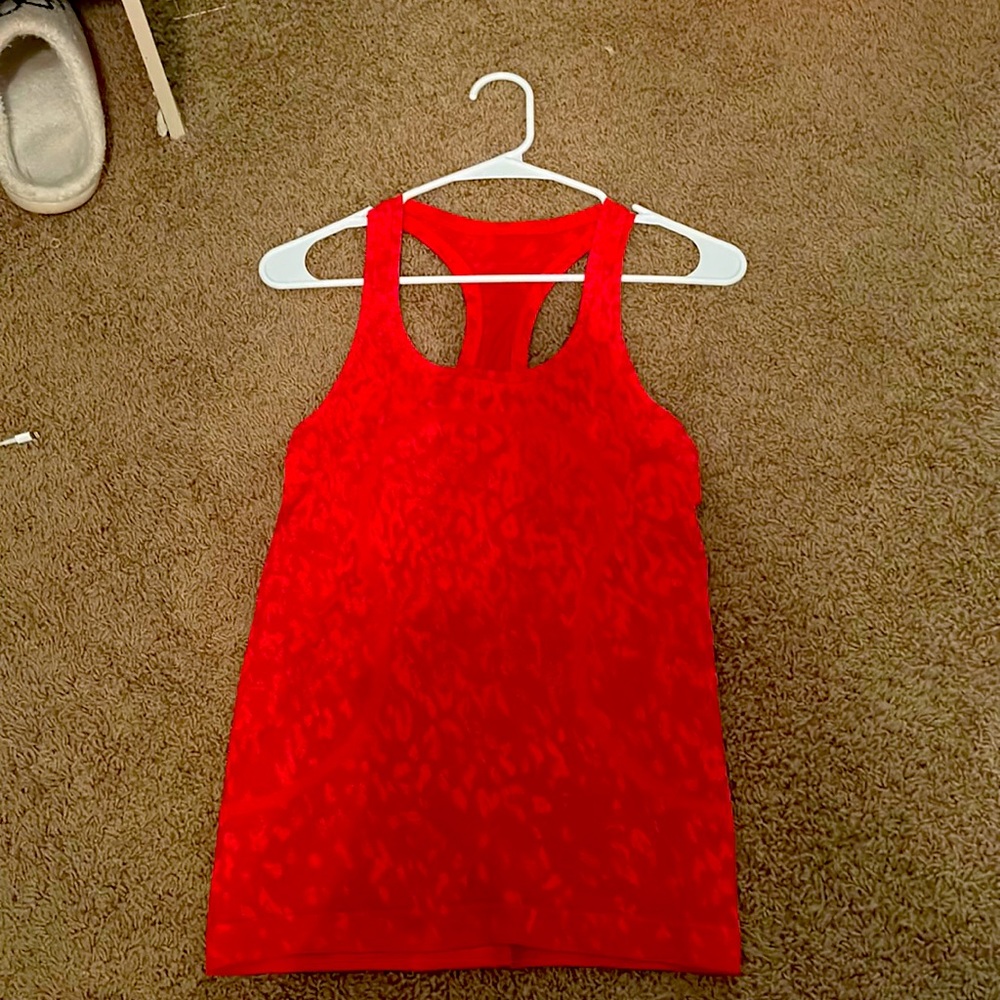 Size 4 Lululemon Swifty Tech Tanktop, City Camo Chianti Multi Color